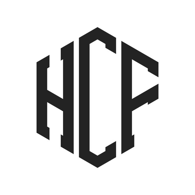 Логотип HCF Дизайн Первоначальная буква HCF Монограмма Логотип с использованием шестиугольной формы