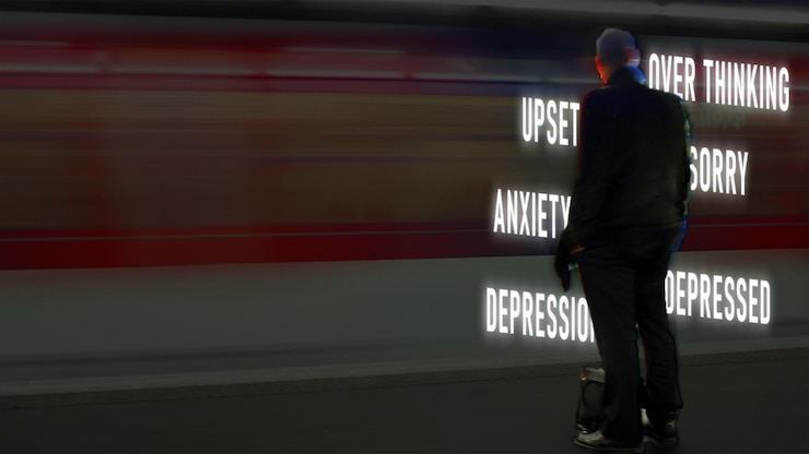 Vector hd human sad feeling word background illustration