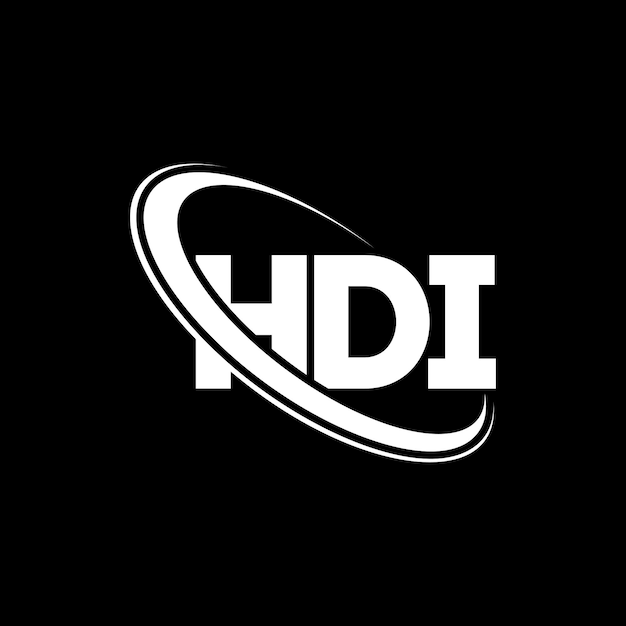 HDI 로고: HDI 문자 HDI 글자 로고 디자인: HDI 이니셜, 원과 대문자 모노그램 로고, 기술 사업 및 부동산 브랜드를 위한 HDI 타이포그래피