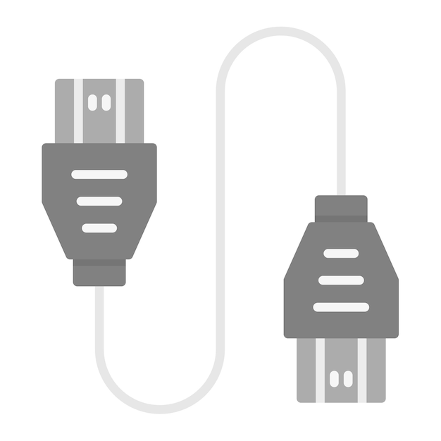 HDMIケーブルアイコンベクトル画像はコンピュータとハードウェアに使用できます