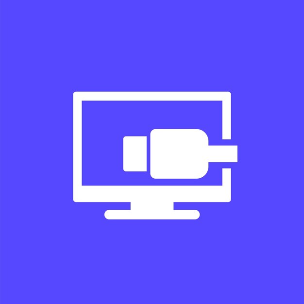 Hdmi cable and tv icon vector