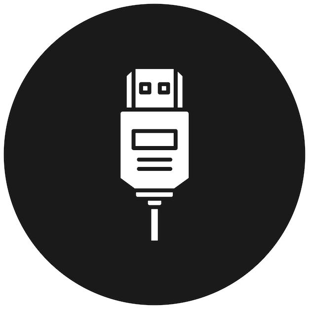 Vector hdmi cable vector icon can be used for computer and hardware iconset