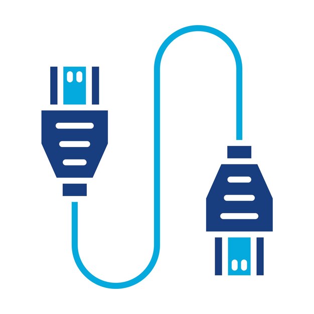 Vector hdmi-kabel duotone-illustratie