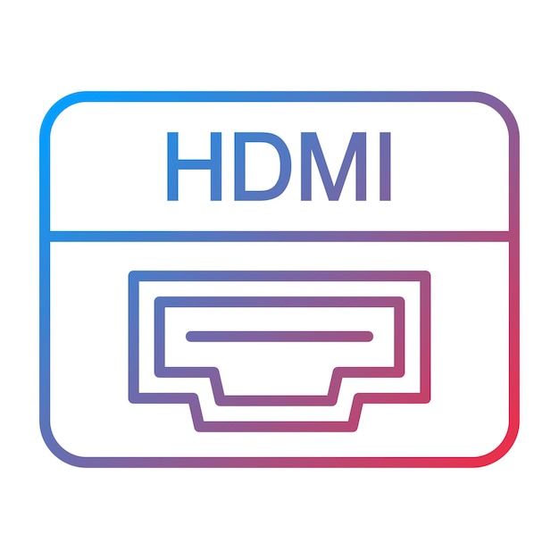 Hdmi Port 아이콘 터 이미지는 컴퓨터 및 하드웨어에 사용할 수 있습니다.