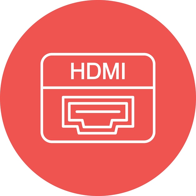 Hdmi Port 아이콘 터 이미지는 컴퓨터 및 하드웨어에 사용할 수 있습니다.