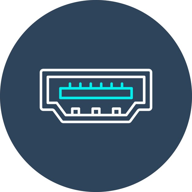 Икона вектора порта HDMI может использоваться для набора икон компьютера и оборудования