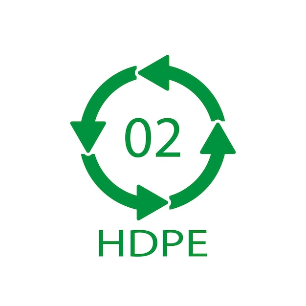 HDPE 02 recyclingcode symbool Kunststof recycling vector polyethyleen teken