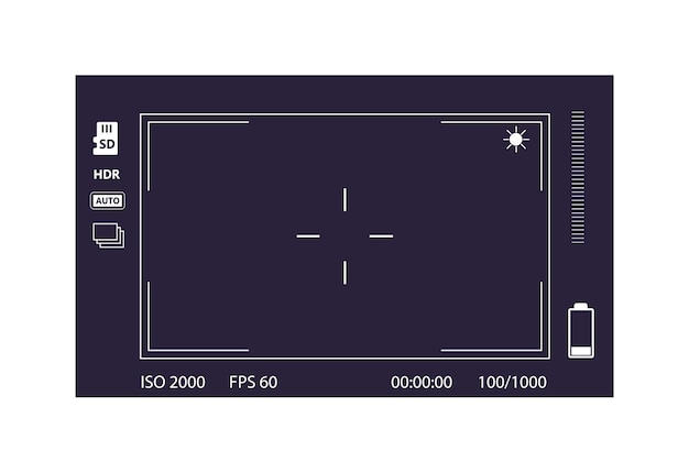 ベクトル 白い背景のhdr写真カメラファインダー画面
