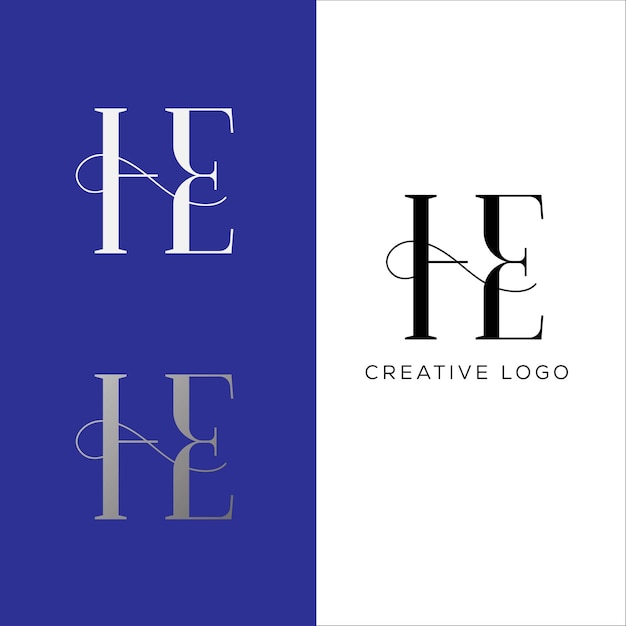 HE initial letter logo design