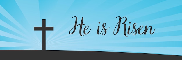 Vector he is risen easter banner background vector