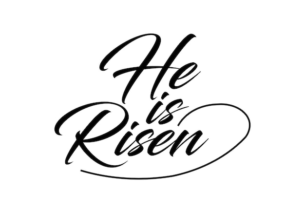 Vector he is risen, easter banner, easter quote, vector illustration