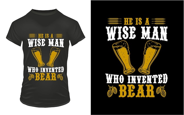 Vector he is a wise man who invent bear tshirt design