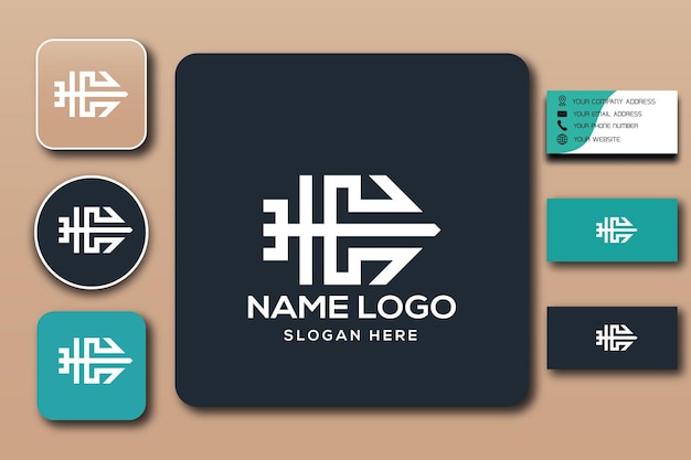 HE monogram logo template