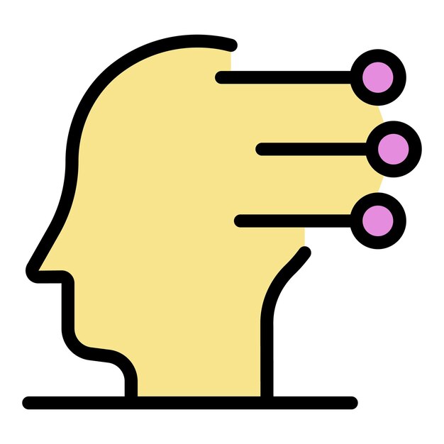 Вектор Значок совета по голове контур вектора иконки совета по голове, плоский изолированный цвет