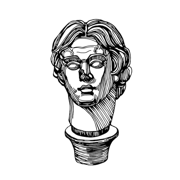 Vector the head of alexander the great the king of macedonia persia and egypt sculpture by lysippus