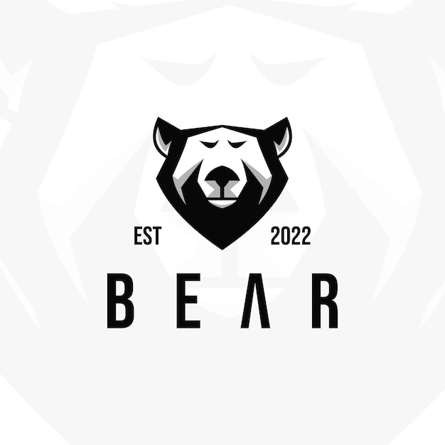 Head bear klassiek logo-ontwerp