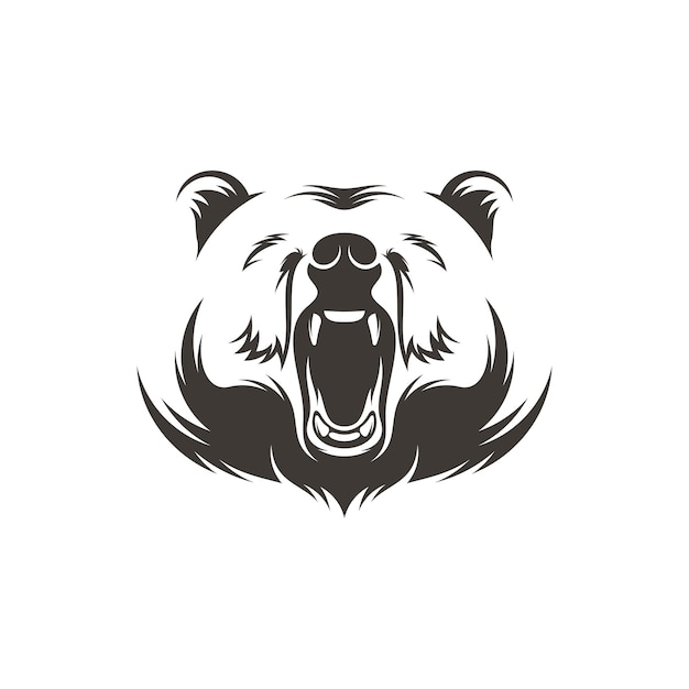 Head Bear vector illustratie ontwerp Head Bear logo ontwerp sjabloon