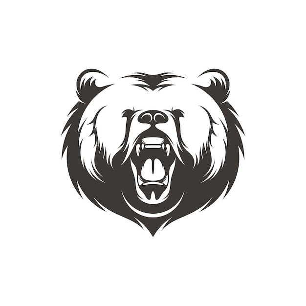 Head Bear векторный иллюстрационный дизайн Head Bear дизайн логотипа Шаблон