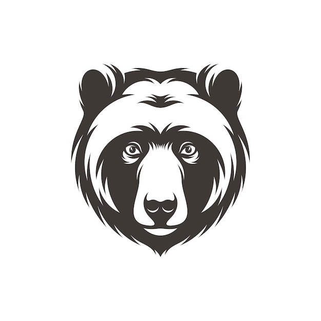 Head Bear векторный иллюстрационный дизайн Head Bear дизайн логотипа Шаблон