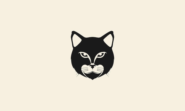 Testa gatto nero foresta logo icona vettore simbolo illustrazione grafica