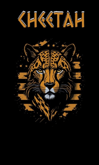 Vector head black cheetah vector illustration artwork design