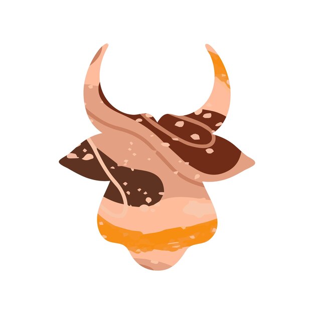Vettore testa di toro silhouette astratta simbolo del 2021
