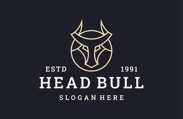 Vector head bull logo template vector illustration design