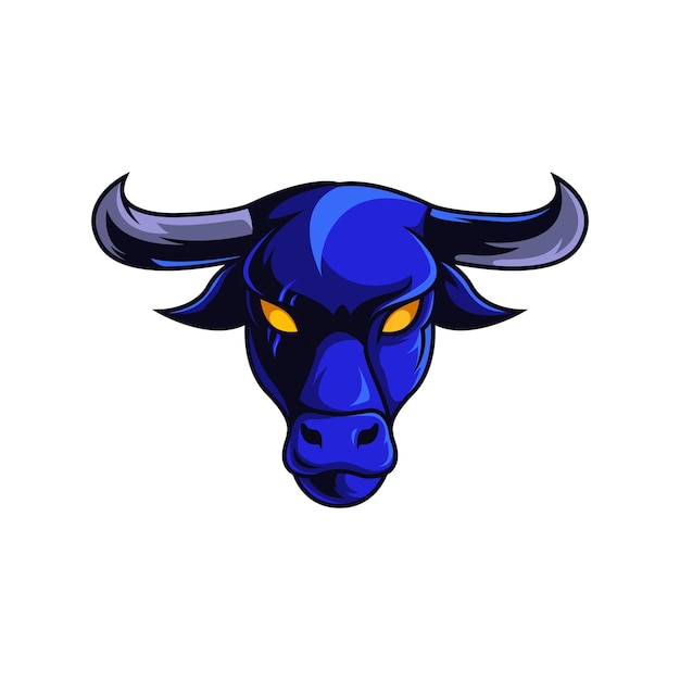 Head bull vector in white background Animal head design element