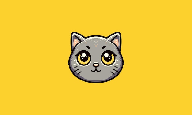 Вектор Голова кошки большой глаз векторная иллюстрация дизайн талисмана