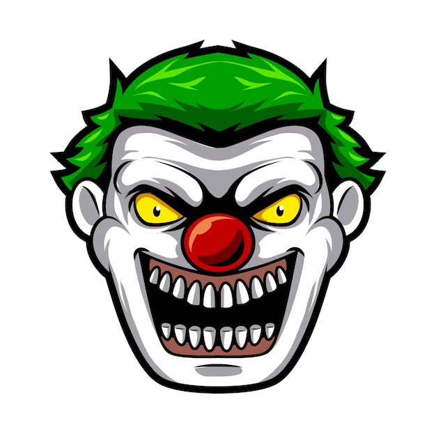 Head clown mascot logo isolated