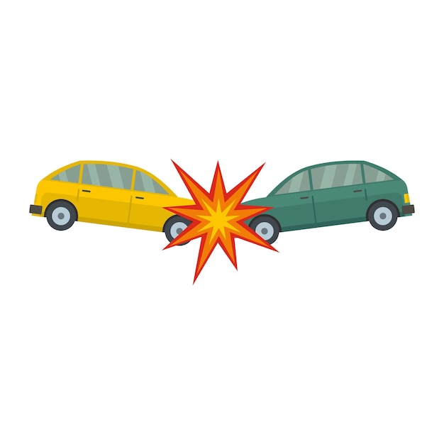 Head collision icon Flat illustration of head collision vector icon for web