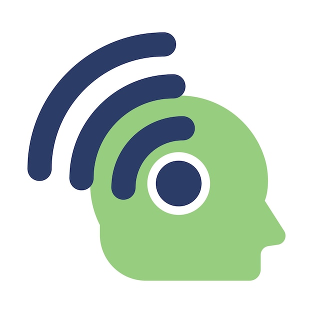 Head connection Logo Icon Design Wifi and head combination design