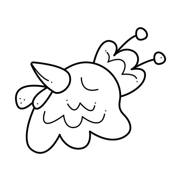 The head of a cute rooster2 Doodle black and white vector illustration