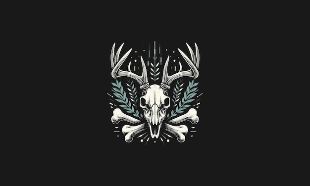 Vector head deer bone vector illustration artwork design