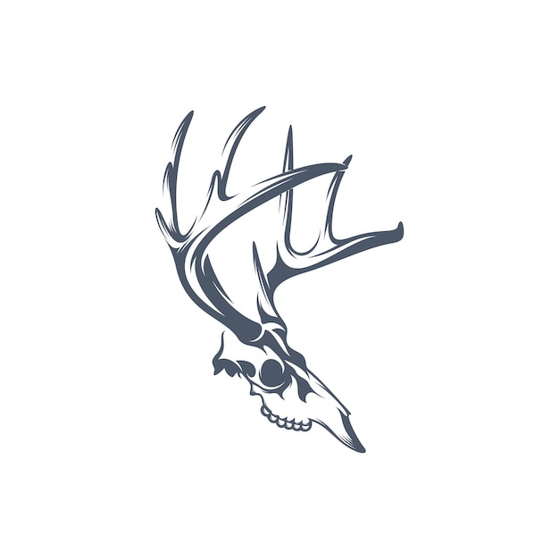 Vector head deer bone vector illustration design head deer logo design template