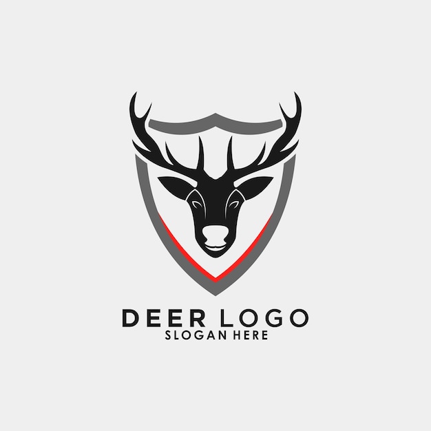 イラストコンセプトの頭鹿のロゴデザイン