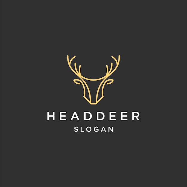 Head deer logo icon design template