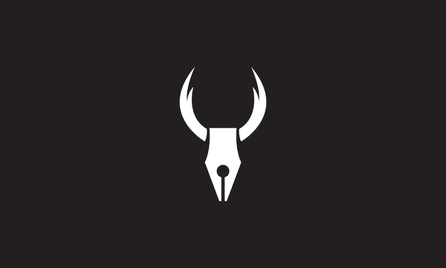 Vector head deer with pen logo vector icon illustration design