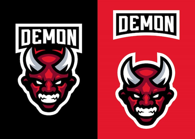 Вектор Логотип head devil mascot для спорта и киберспорта