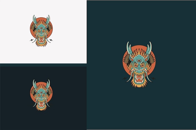 Head dragon angry vector illustration design