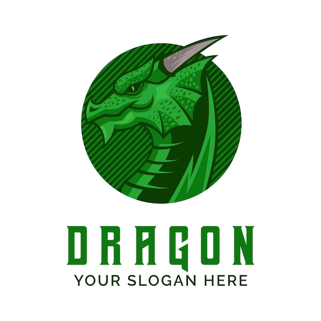 Head of dragon logo design vector mascot template