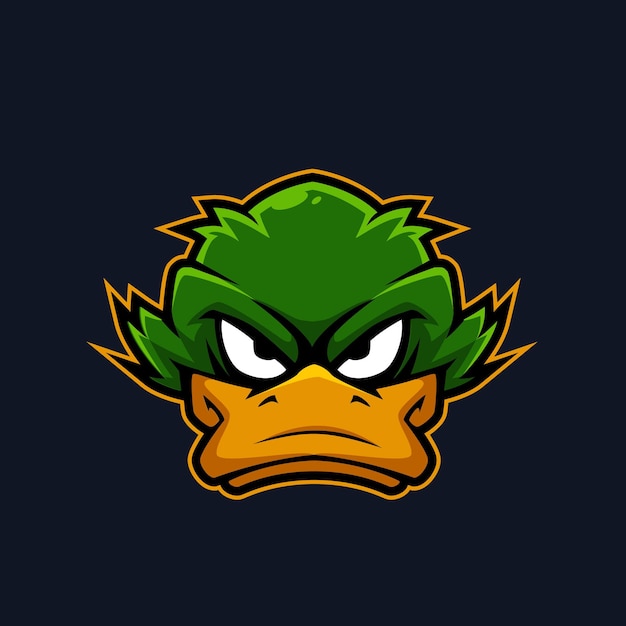 Head duck mascot logo cartoon