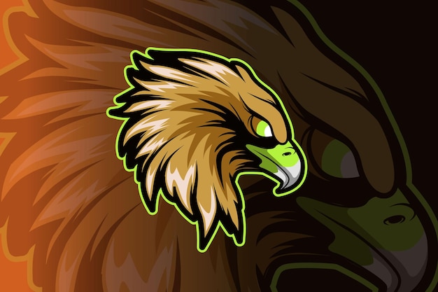 Head eagle mascotte logo voor elektronische sportgames