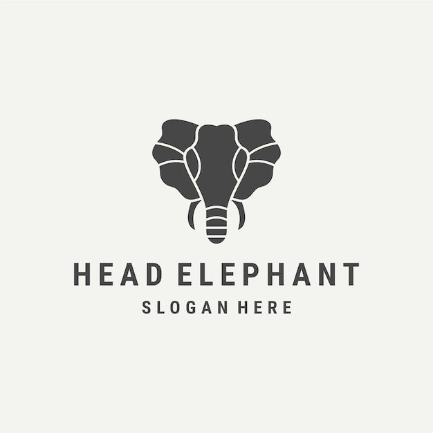 Head Elephant Logo icon template