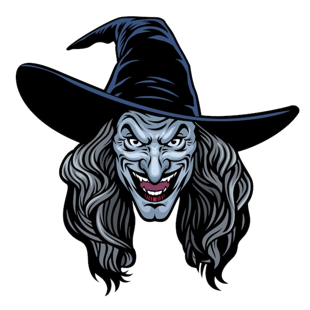 邪悪な女性の魔女の頭