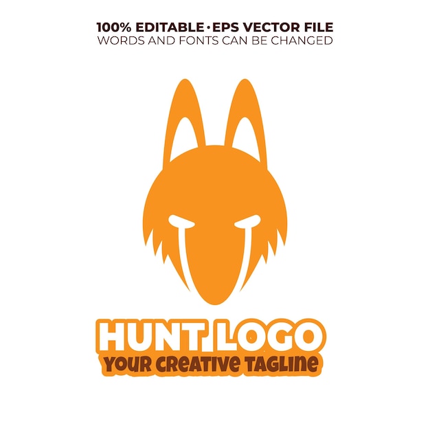 Vector head fox logo editable text