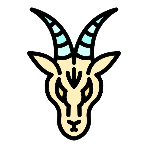 Vector head gazelle icon outline head gazelle vector icon color flat isolated