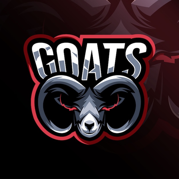 Vector head goat mascot logo template design