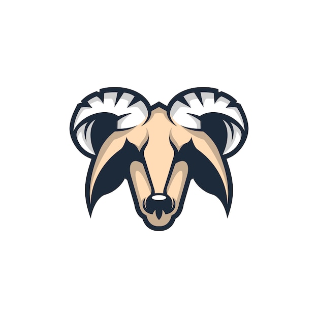 Head goat mascot logo