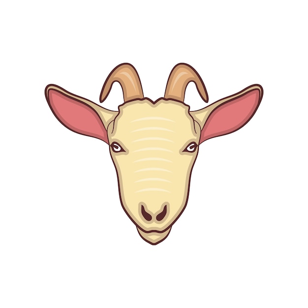 Vector head of a goat with horns illustration